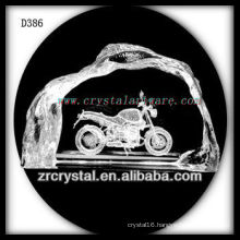 K9 3D Laser Subsurface Motorcycle Inside Crystal Iceberg